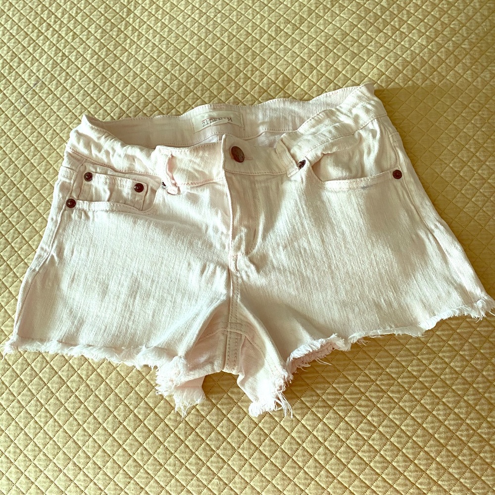 Pink jean shorts